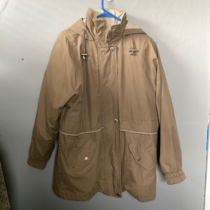 London Fog Men’s Small Tan Hooded Removable Liner Coat career Gorpcore hiking